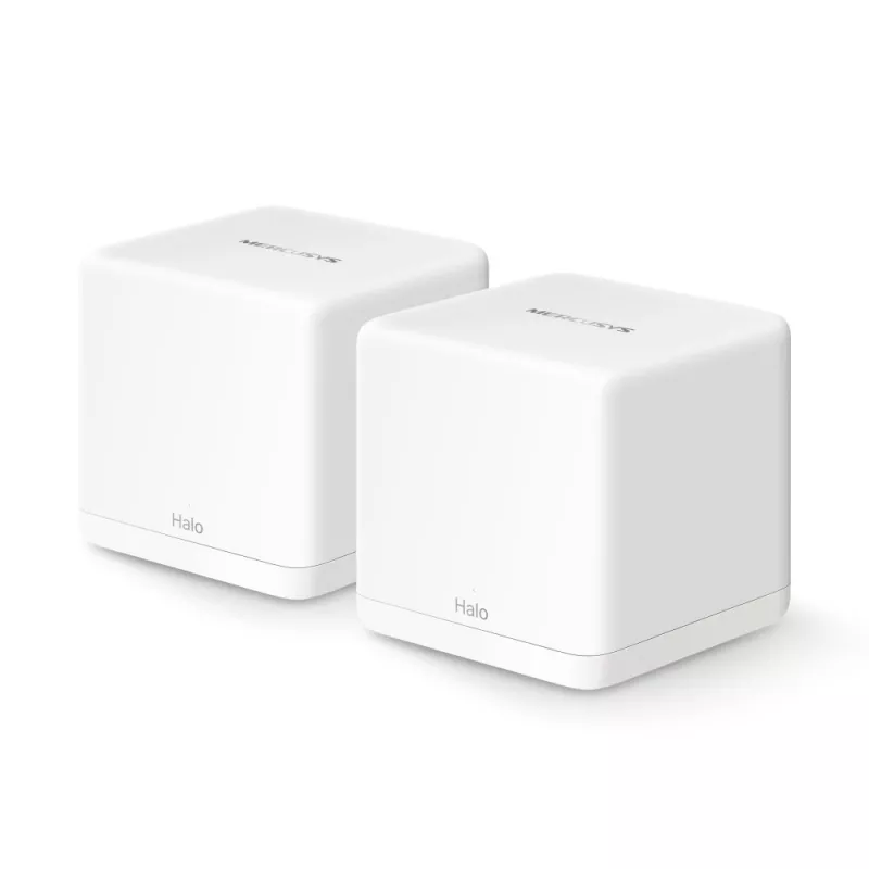 Mesh-System MERCUSYS Halo H60X (2er-Pack) Dualband-Wi‑Fi 6, 1500 Mbit/s, bis zu 350 m², 2x LAN, interne Antennen, weiß