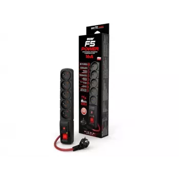 ACAR F5 POWER Black 5 AC Steckdosen 230 V 1,5 m