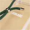 Handyhalskette-Hülle Lookabe für iPhone 7/8 Plus — gold mit grünem Gurt