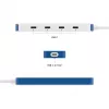 Hyper HyperDrive Flex 4-Port USB-C Hub, Weiß/Blau | HD5201BUGL