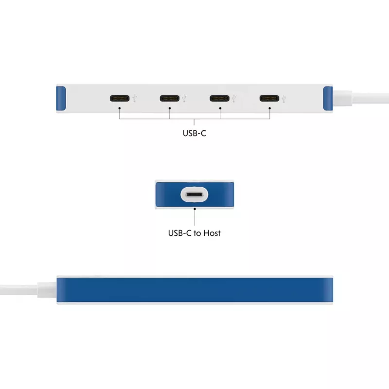 Hyper HyperDrive Flex 4-Port USB-C Hub, Weiß/Blau | HD5201BUGL