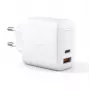 Wandladegerät Aukey PA-B3 Weiß GaN 65W USB-C / USB-A Schnellladegerät