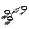StarTech.com 13ft (4m) 2-Port USB-zu-Seriell-Adapterkabel, austauschbare DB9-Schrauben/Muttern, COM-Retention, USB-A auf DB9 RS232, FTDI, Level-4 ESD-Schutz, Windows/macOS/ChromeOS/Linux – Robuste TPE-Konstruktion