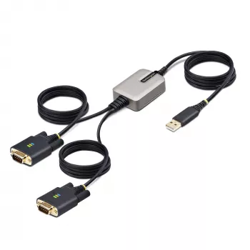 StarTech.com 13ft (4m) 2-Port USB-zu-Seriell-Adapterkabel, austauschbare DB9-Schrauben/Muttern, COM-Retention, USB-A auf DB9 RS232, FTDI, Level-4 ESD-Schutz, Windows/macOS/ChromeOS/Linux – Robuste TPE-Konstruktion