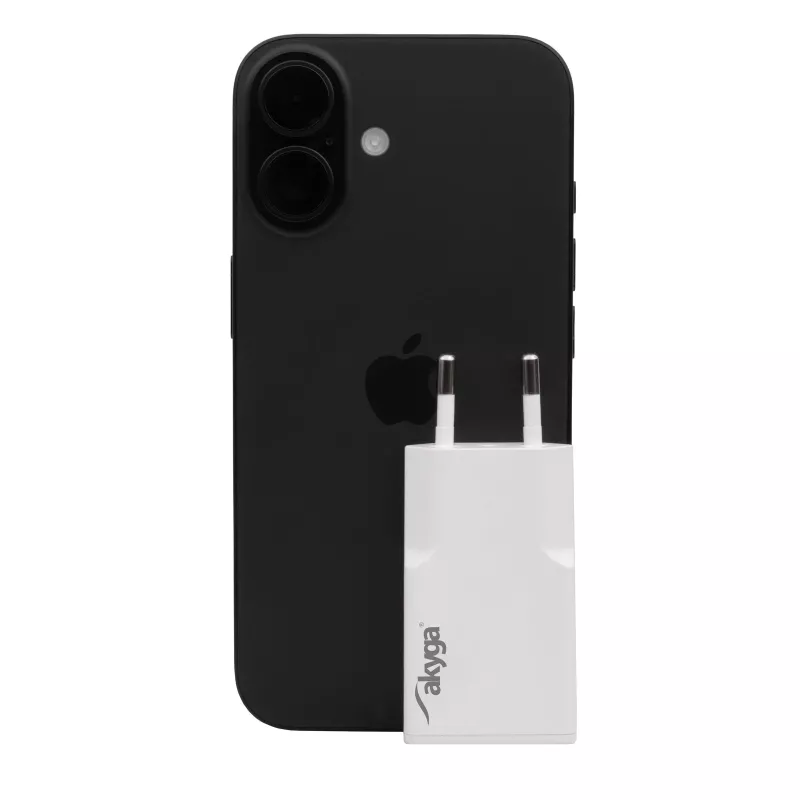 Wandladegerät Akyga AK-CH-27 30W USB-C USB-A PD GaN 5-20V / 1.5-3A weiß