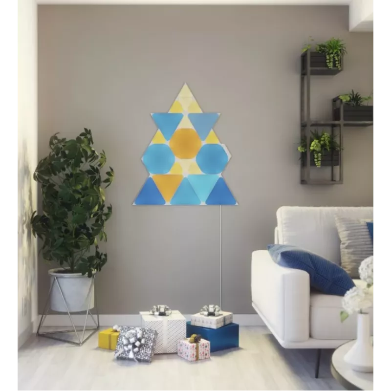 Dreieckige LED-Panelleuchten Nanoleaf NL47-0002TW-9PK — Set mit 9 RGB-Wandpaneelen, netzbetrieben, weiß