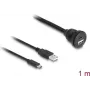 DeLOCK USB 2.0 Kabel USB Typ-A Stecker und USB Typ-C Stecker auf USB Typ-A Buchse und USB Typ-C Buchse 1 m schwarz