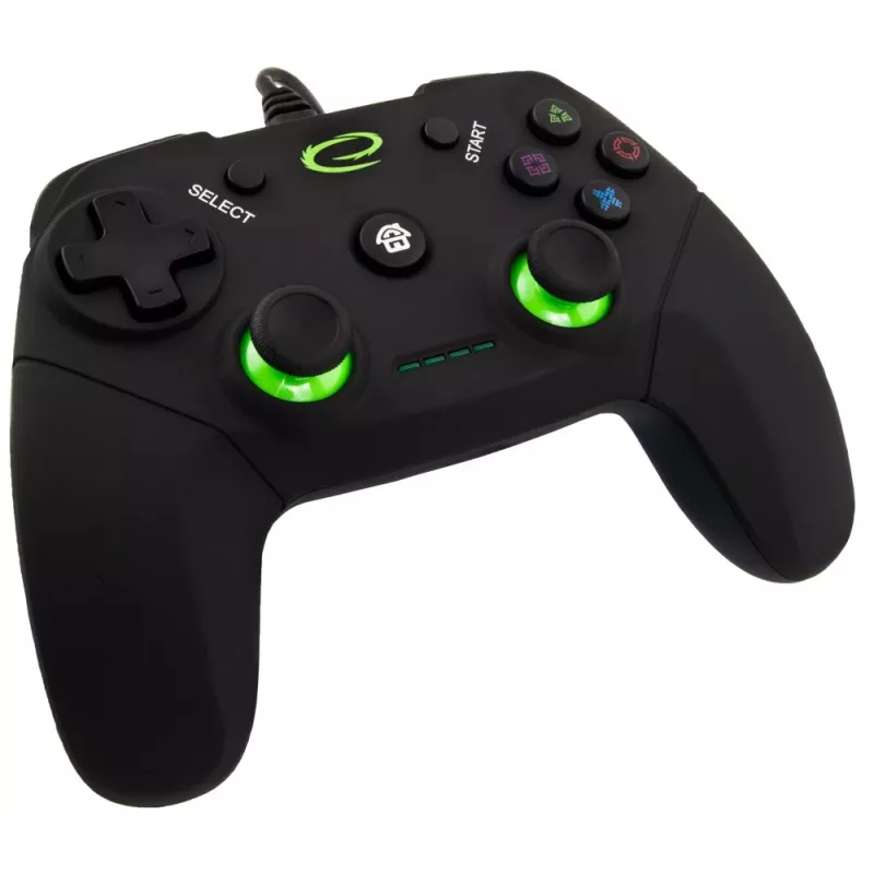 Gamepad ESPERANZA EGG110K kabelgebundenes USB mit Vibration, 12 Tasten, 1,5 m Kabel — für PC und PS3