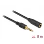 DeLOCK 85635 Audiokabel 3,5 mm Stecker auf Buchse 5 m Schwarz