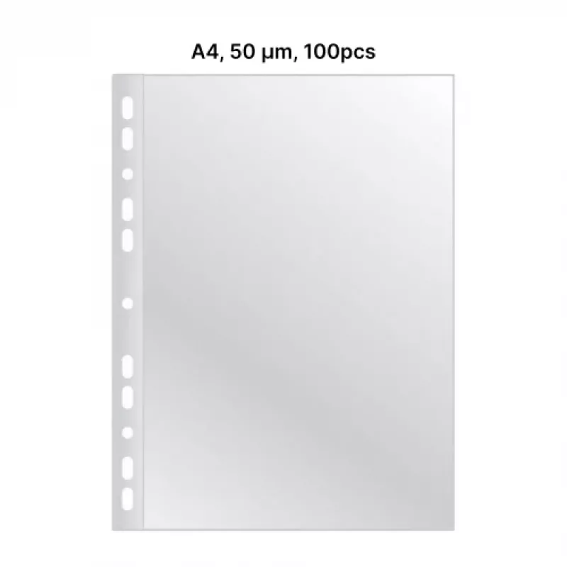 AD Class PUNCHED POCKET Kristallklar A4 50 µm, Beutel 100 Stück