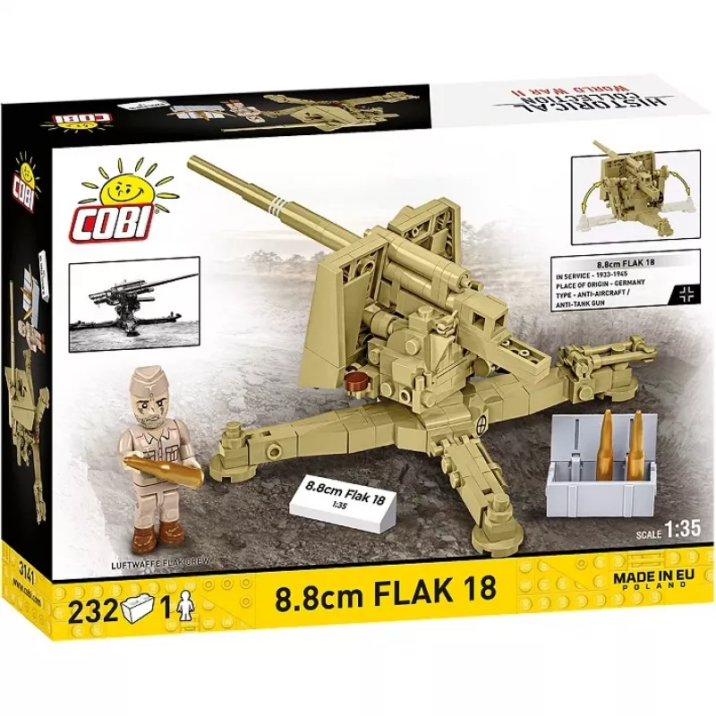Cobi Klemmbausteine-Modellbausatz 8,8-cm-Flak 18 – 232 Teile, Maßstab 1:35