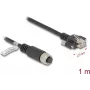 Netzwerkkabel DeLOCK M12 Kabel A-codiert 8-polig Buchse auf RJ45 Stecker Cat5e 1m Schwarz