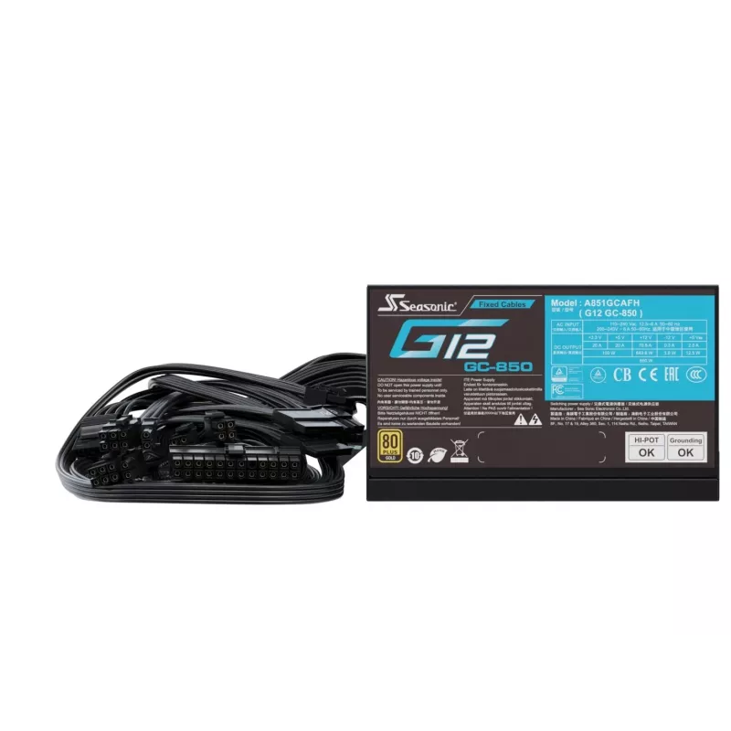 Seasonic Netzteil 850W G12 GC-850 80+Gold Stromversorgung ATX Schwarz