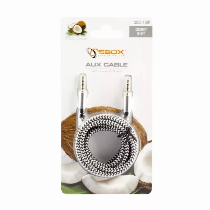 Sbox 3535-1.5W AUX-Kabel 3,5mm auf 3,5mm Kokosweiß