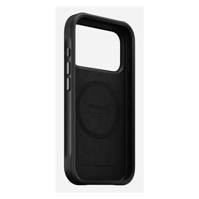 Handyhülle Nomad Rugged Leather Case für iPhone 17 Pro, 6,3 Zoll (16 cm), braun, Leder/TPU/Aluminium
