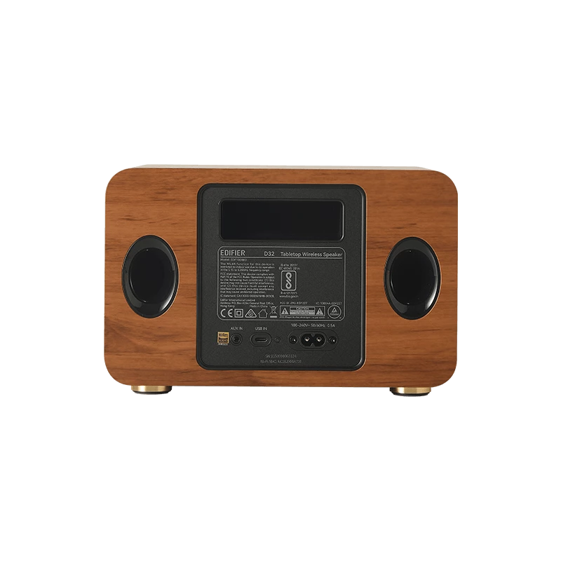 Edifier D32 Multiroom-fähiger WiFi-Lautsprecher Bluetooth Holz Einzelhandel - Lautsprecher (D32 WD)