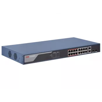 Hikvision DS-3E1318P-EI Netzwerk-Switch Managed Fast Ethernet (10/100) Power over Ethernet (PoE) 1U Blau