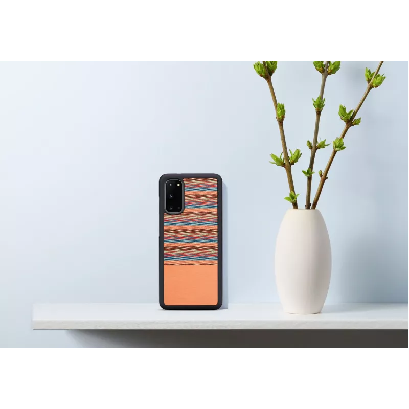 Handyhülle man and wood Galaxy S20 braun kariert schwarz – Schutzhülle für Samsung Galaxy S20