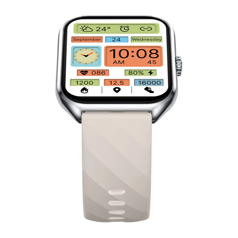 Smartwatch Zeblaze GTS 4 — 1,94 Zoll (4,93 cm) AMOLED 466×466 px, Touchscreen, Wi‑Fi, Metallgehäuse, Silikonarmband (Weiß)