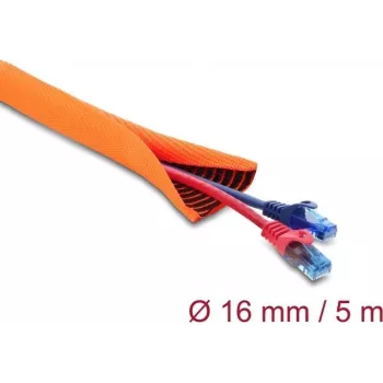 Kabelführungsschlauch selbstschließend doppellagig DELOCK 5 m × 16 mm, orange