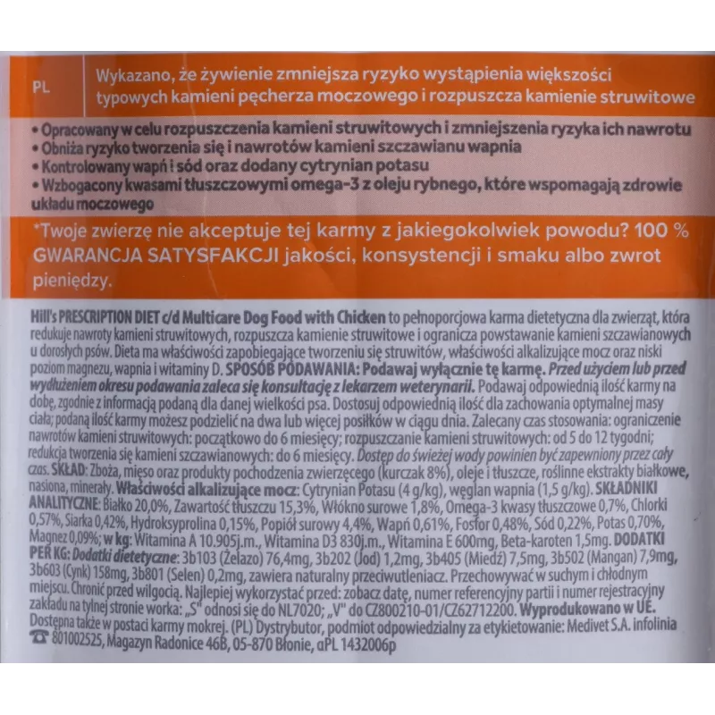 HILL'S PRESCRIPTION DIET Canine Urinary Care c/d Multicare Trockenfutter für Hunde Huhn 1,5 kg