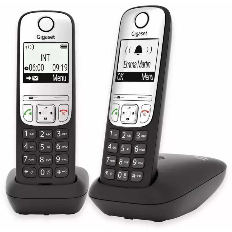 Gigaset A690 Duo Analog-Telefon Anruferkennung Schwarz, Silber