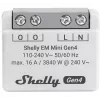 Smart-Relais Shelly Relay EM Mini Gen4 1-Kanal Wi‑Fi Matter Zigbee Bluetooth 8A, 110–240V, Energiezähler
