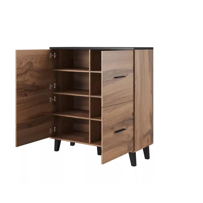 Cama sideboard LOTTA 110 4D wotan oak + mat Schwarz