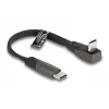 DeLOCK USB 2.0 Flachbandkabel USB Type-C Stecker auf USB Type-C Stecker abgewinkelt PD 3.0 60 W 14 cm schwarz