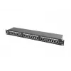 Patchpanel 1U LANBERG PPS5-1024-B — 24-Port RJ-45 Cat5, Metall, schwarz, Rackeinbau