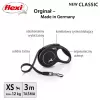 Rollleine Flexi New Classic Cat XS 3 m — Schnurleine für kleine Haustiere, schwarz, max. Belastung 8 kg