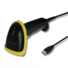 Hand-Barcodelesegerät QOLTEC 50867 — 1D/2D-Laserscanner, USB kabelgebunden, 600 mm Reichweite, gelb/schwarz