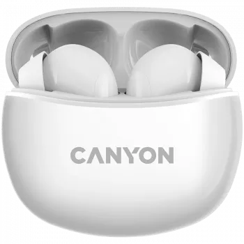 Canyon TWS-5 Bluetooth-Kopfhörer, mit Mikrofon, BT V5.3 JL 6983D4, Frequenzgang: 20Hz-20kHz, Akku Ohrhörer 40mAh*2 + Ladecase 500mAh, Typ-C