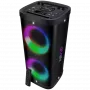 Tragbarer Lautsprecher SVEN PS-930, schwarz, Ausgangsleistung 2x75W (RMS), TWS, Bluetooth, FM, USB, microSD, LED-Display, Lithium-Akku