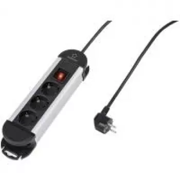 Steckdosenleiste Renkforce 315A-CMB — 3-fach schwarz/silber mit Schalter