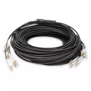 Glasfaser-Breakoutkabel DIGITUS DK-24338U030BK-BBB, vorkonfektioniert OM4 Multimode 8-adrig, LC/UPC–LC/UPC, 30 m, U-DQ(ZN) BH