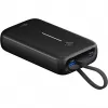 Powerbank 20.000 mAh, integriertes USB-C-Kabel 13 cm, 30 Watt (schwarz, 20 Ah, 1x USB-A, 2x USB-C, PD, QC)