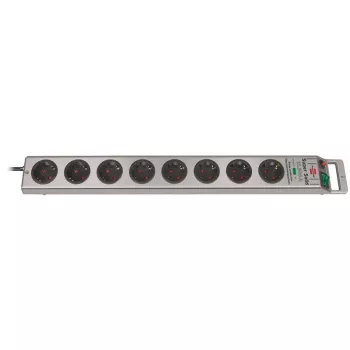 Super-Solid Steckdosenleiste 8-fach (Silber, 2,5 Meter, 13.500A Überspannungsschutz)