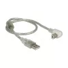 USB-Kabel DeLOCK 84811 USB 2.0 0,5 m USB A USB B Silber Transparent