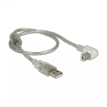 USB-Kabel DeLOCK 84811 USB 2.0 0,5 m USB A USB B Silber Transparent