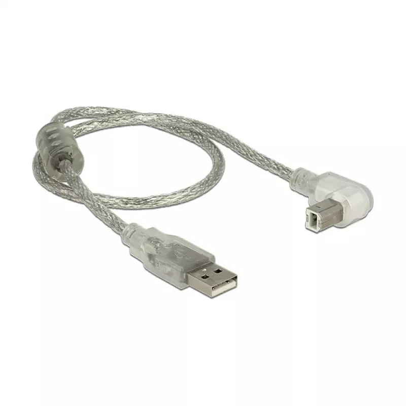 USB-Kabel DeLOCK 84811 USB 2.0 0,5 m USB A USB B Silber Transparent