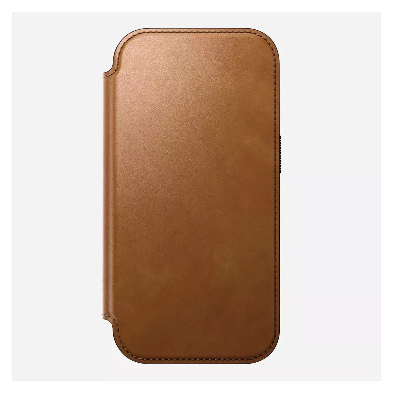 Folio-Hülle Nomad Modern Leather Folio für iPhone 17 Pro, Leder + Aluminium, 6,3 Zoll (16 cm), Tan, 3 Kartenfächer