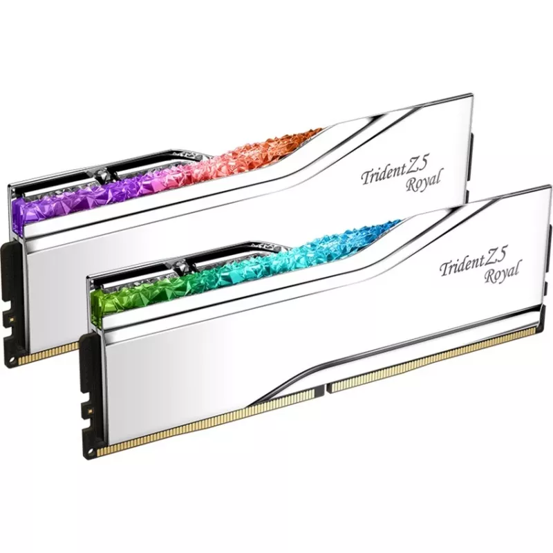 DIMM 32 GB DDR5-6000, Arbeitsspeicher silber, F5-6000J2836G16GX2-TR5S, Trident Z5 Royal RGB Silver, INTEL XMP