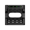 Batterieladegerät XTAR 4-Slot für AA/AAA (Li-Ion, NiMH) USB-C, LED-Anzeigen, schwarz