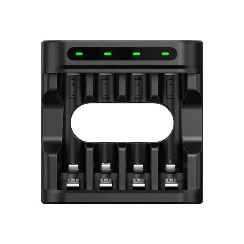 Batterieladegerät XTAR 4-Slot für AA/AAA (Li-Ion, NiMH) USB-C, LED-Anzeigen, schwarz