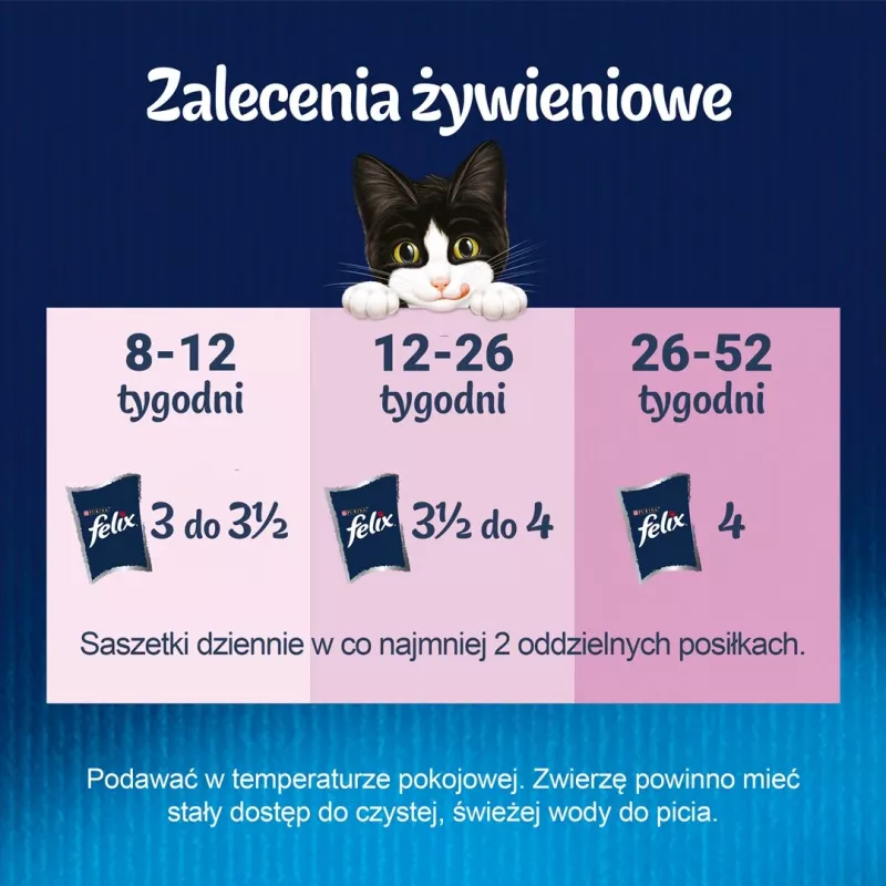 Nassfutter für Katzen Purina Nestlé Felix Fantastic Junior 85 g Beutel — Huhn, 77,5 % Feuchtigkeit, 13,5 % Protein