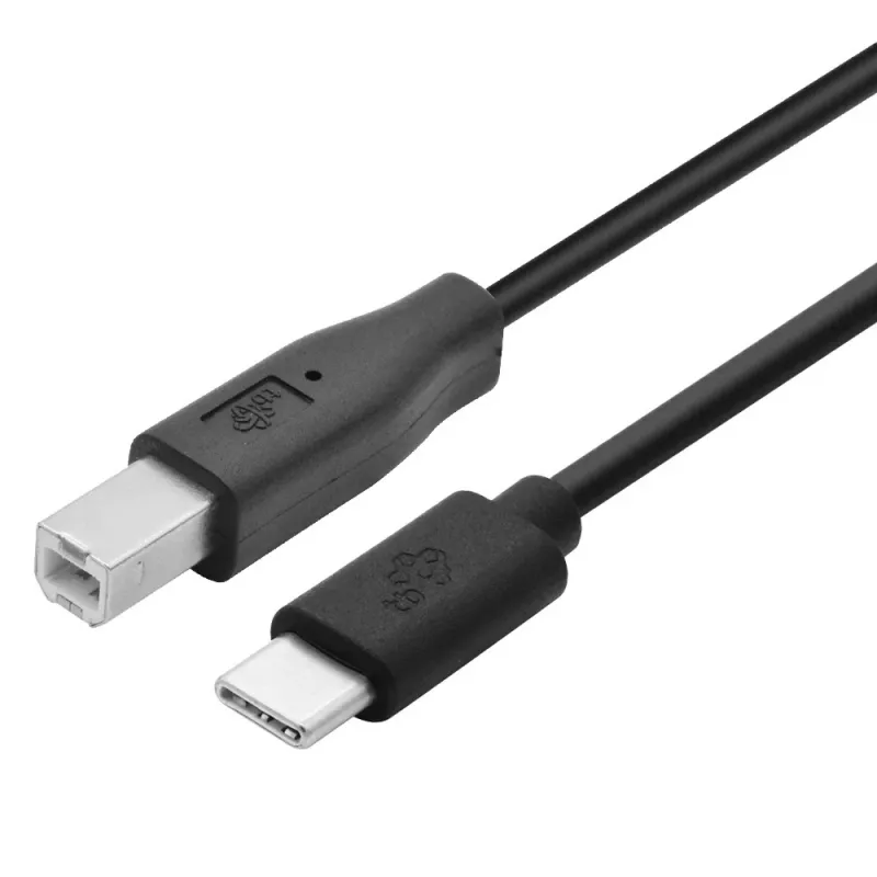 USB A auf B Kabel TB 1,8 m — Schwarz, für Drucker