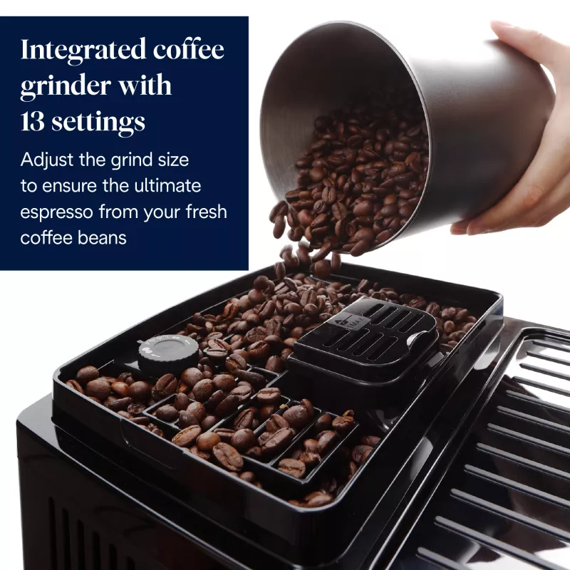 Kombi-Kaffeemaschine De’Longhi Magnifica ECAM220.60.B — 1,8 l Wassertank, 250 g Bohnenbehälter, Keramikmahlwerk, schwarz