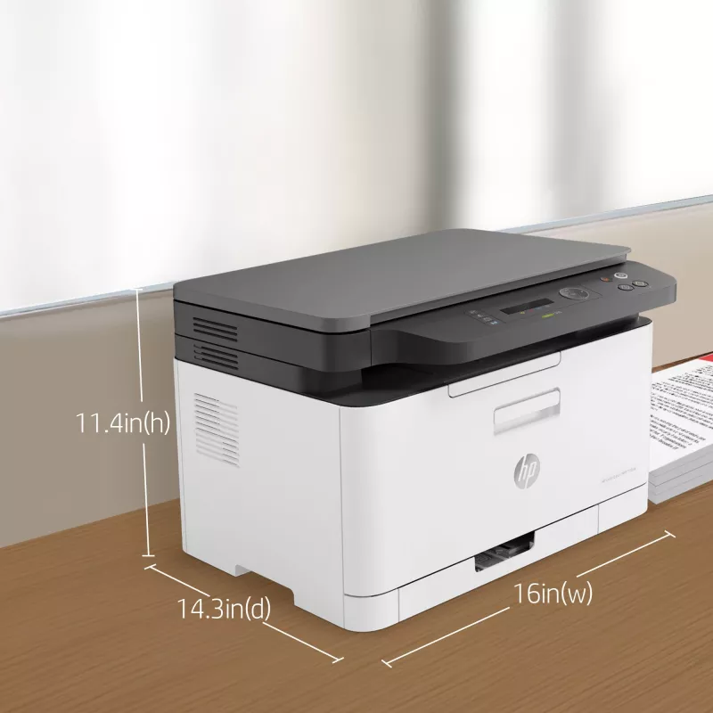 Multifunktions-Laserdrucker HP Color Laser MFP 178nw — Farbdruck, A4, 18 Seiten/min (S/W), Wi‑Fi, Ethernet, Duplex-Scan
