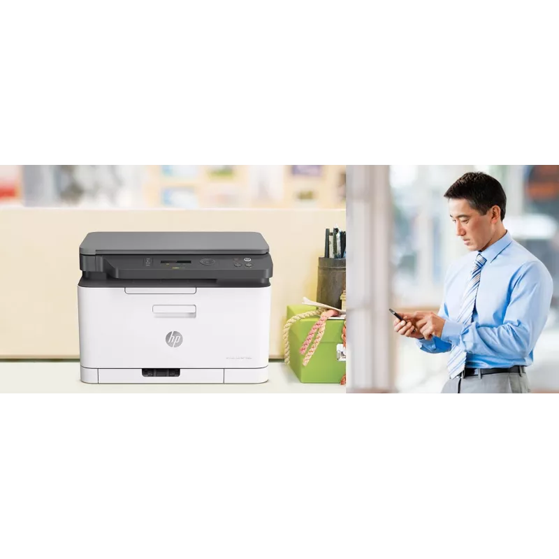 Multifunktions-Laserdrucker HP Color Laser MFP 178nw — Farbdruck, A4, 18 Seiten/min (S/W), Wi‑Fi, Ethernet, Duplex-Scan